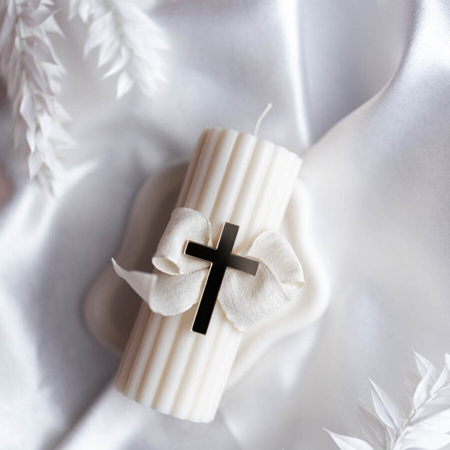 ŚWIECA SOJOWA SPIRALA NA CHRZEST | KOMUNIĘ