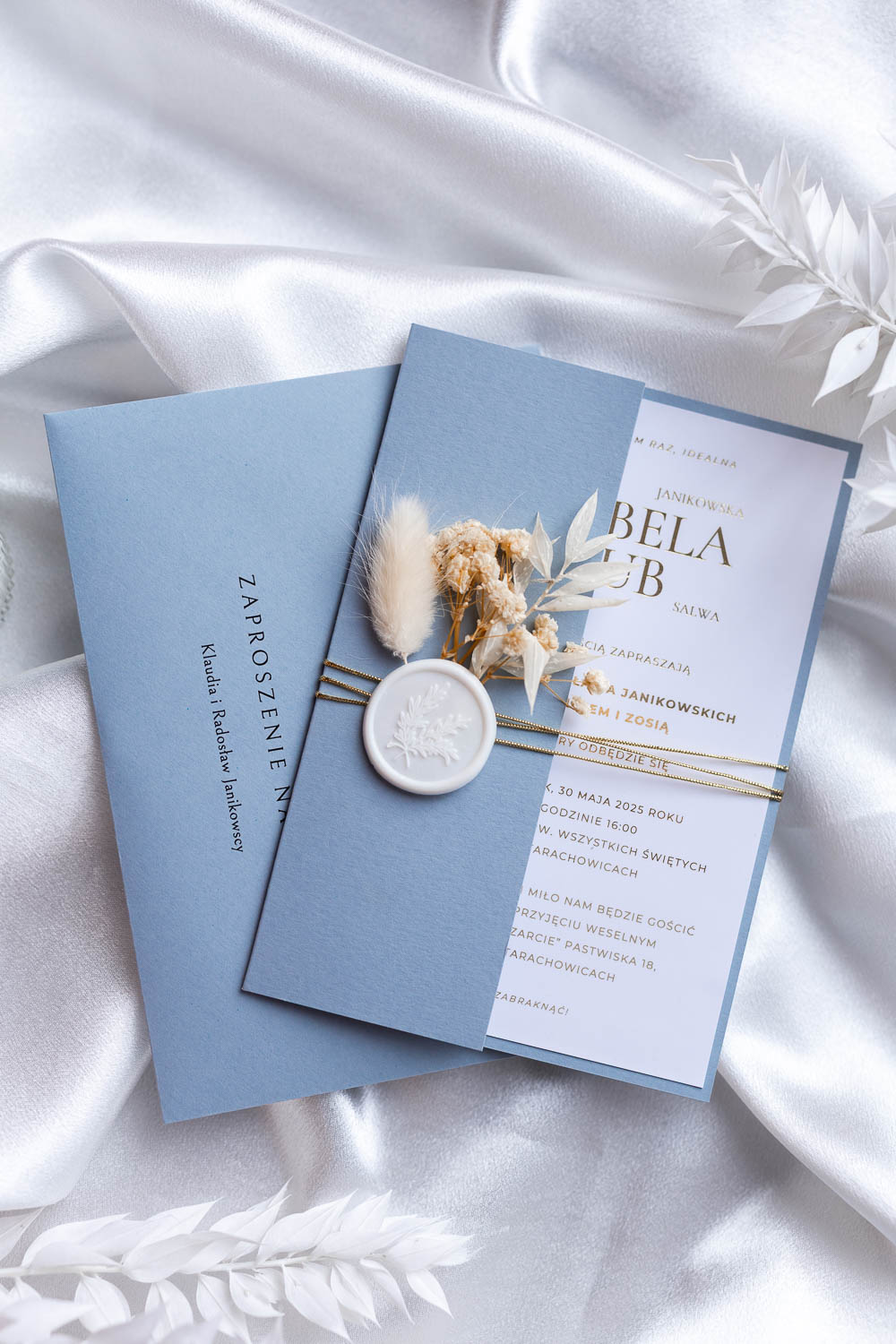 ZAPROSZENIE NA ŚLUB W FOLDERZE | DUSTY BLUE