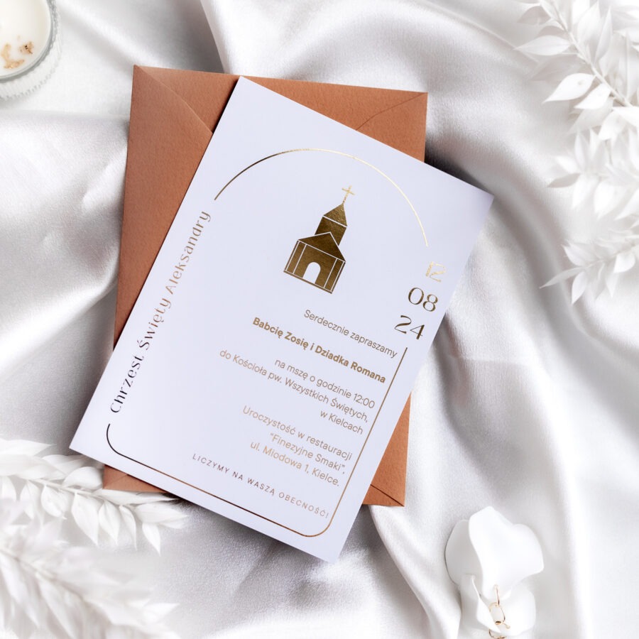 ZŁOCONE ZAPROSZENIE NA CHRZEST