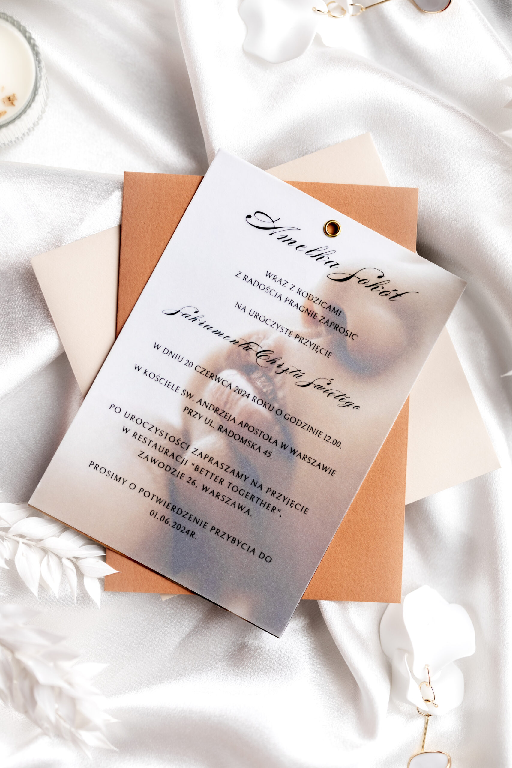 DELIKATNE ZAPROSZENIE ZE ZDJĘCIEM I KALKĄ - obrazek 4