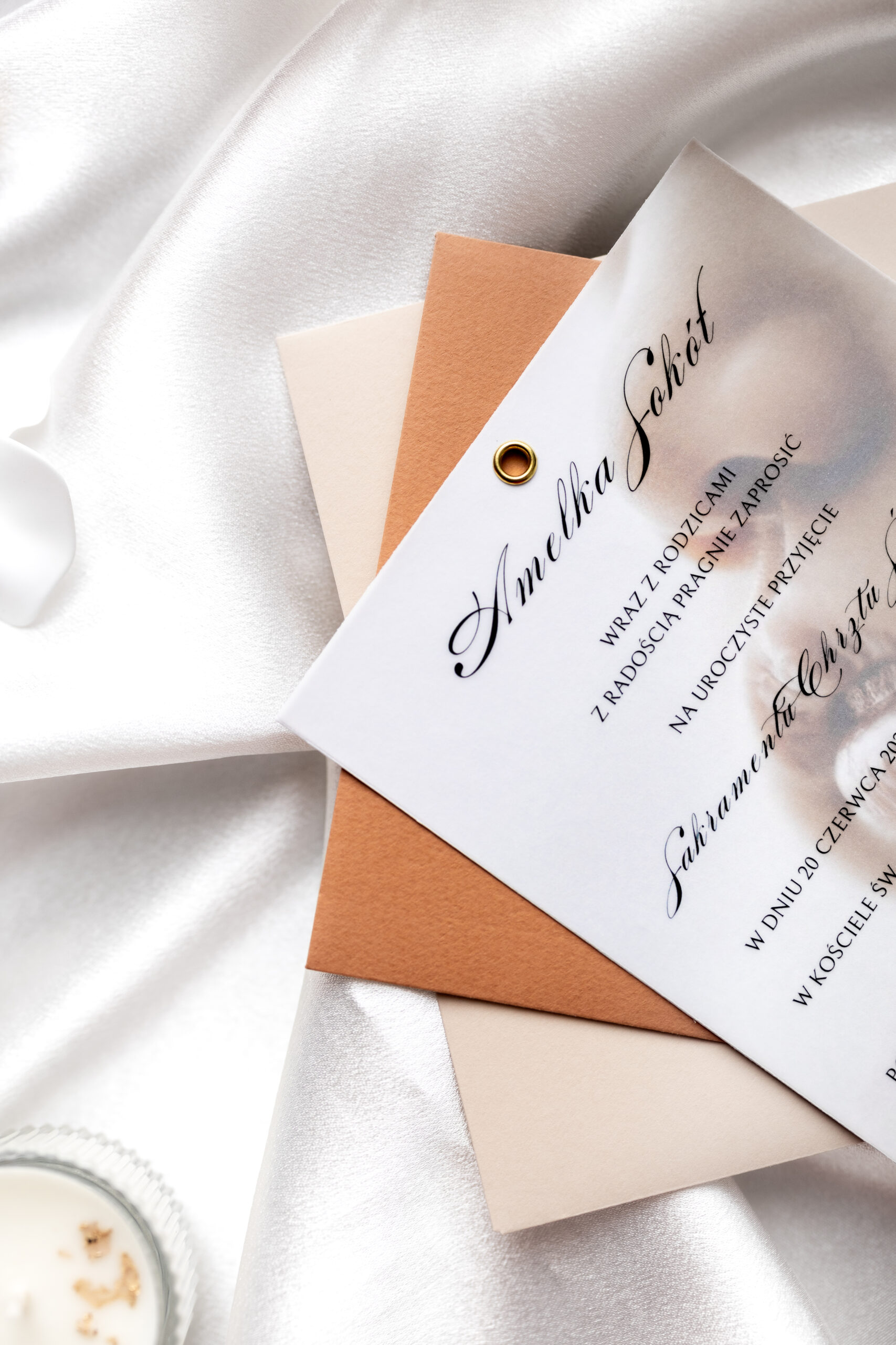 DELIKATNE ZAPROSZENIE ZE ZDJĘCIEM I KALKĄ - obrazek 2