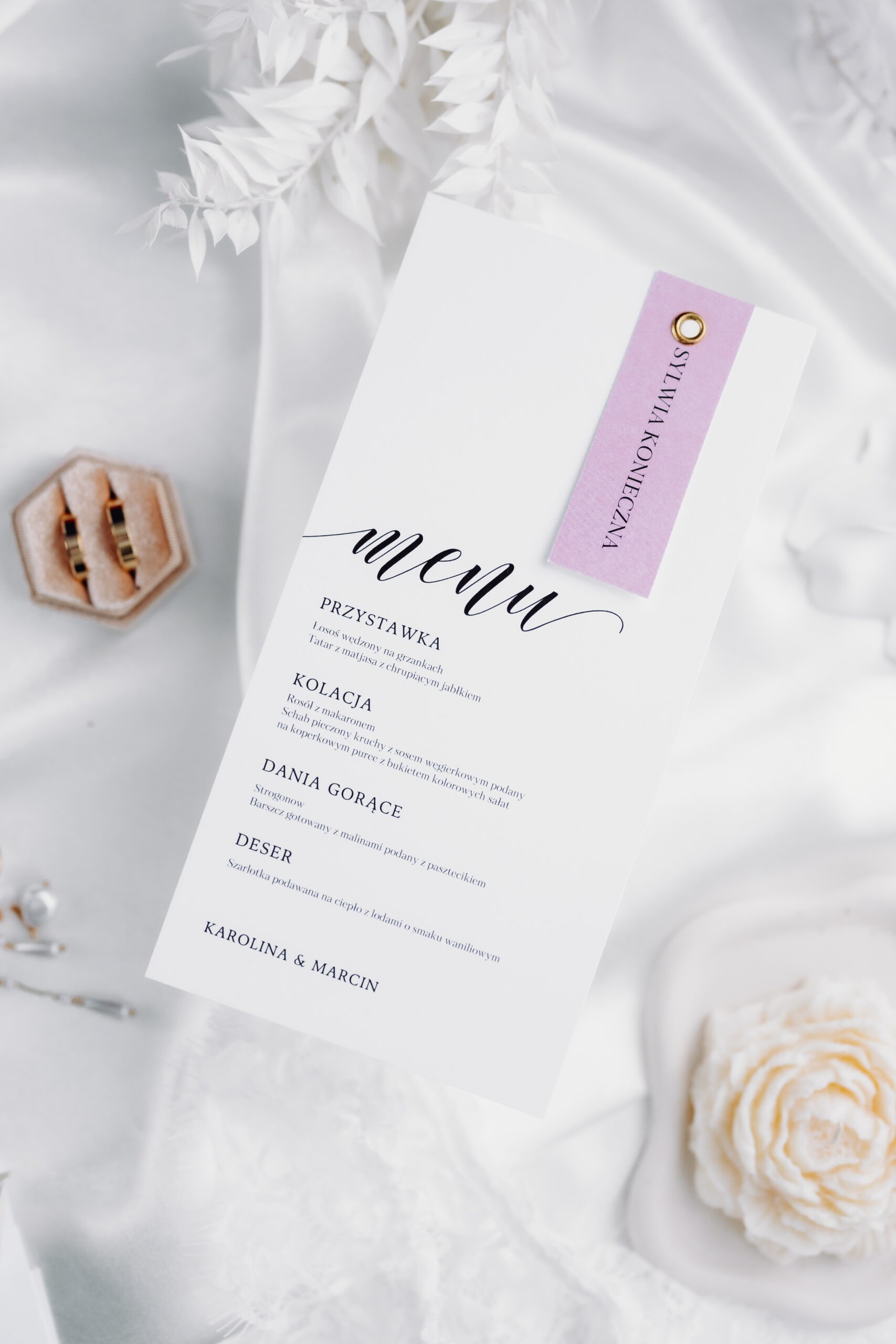 MENU WESELNE Z WINIETKĄ I NITEM MISTY ROSE II