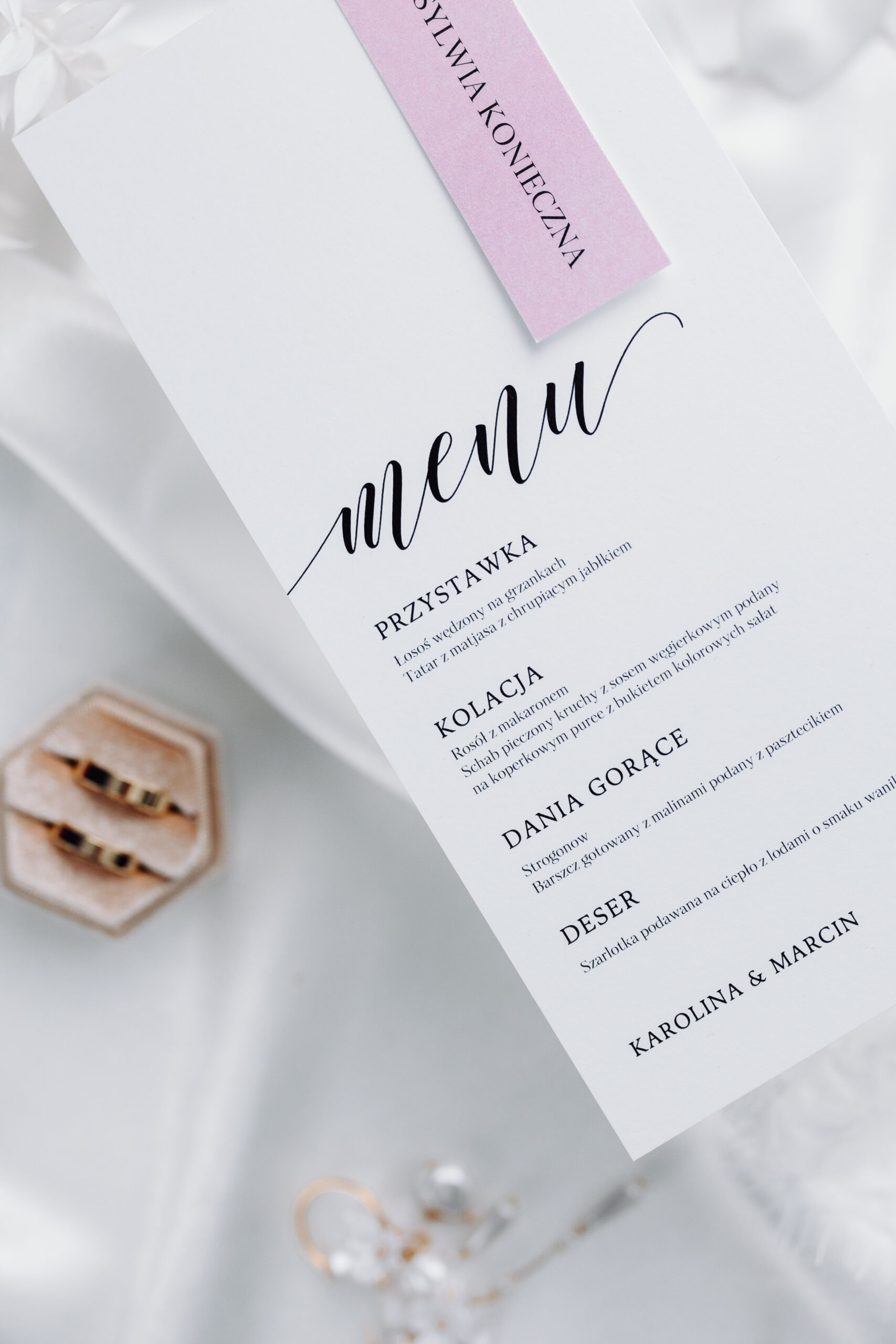 MENU WESELNE Z WINIETKĄ I NITEM MISTY ROSE II - obrazek 2