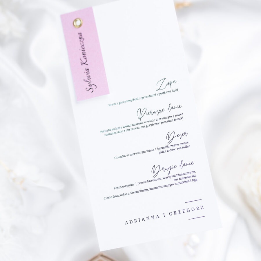 MENU WESELNE Z WINIETKĄ MISTY ROSE
