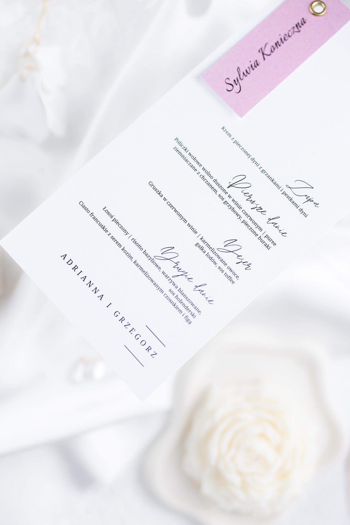 MENU WESELNE Z WINIETKĄ MISTY ROSE - obrazek 3
