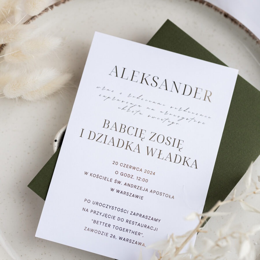 ZŁOCONE ZAPROSZENIE NA CHRZEST