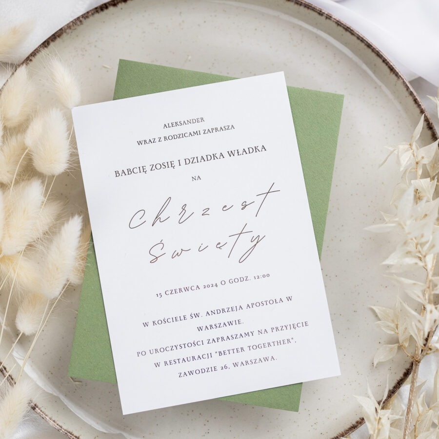 ZŁOCONE ZAPROSZENIE NA CHRZEST