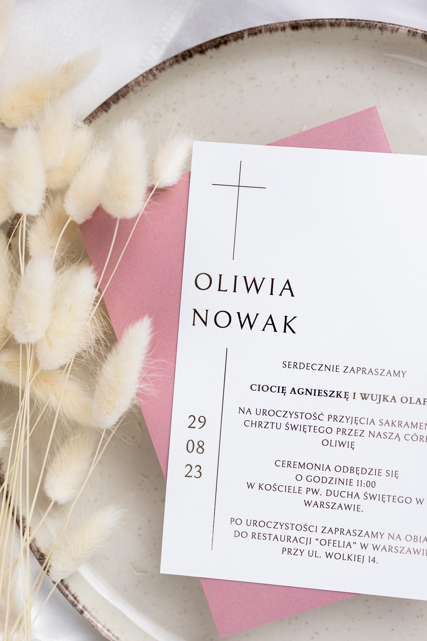 ZŁOCONE ZAPROSZENIE NA CHRZEST | KRZYŻ - obrazek 2