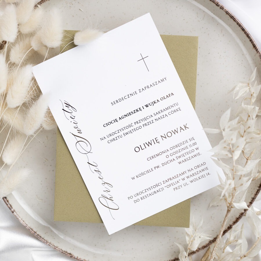 ZŁOCONE ZAPROSZENIE NA CHRZEST | KRZYŻ II