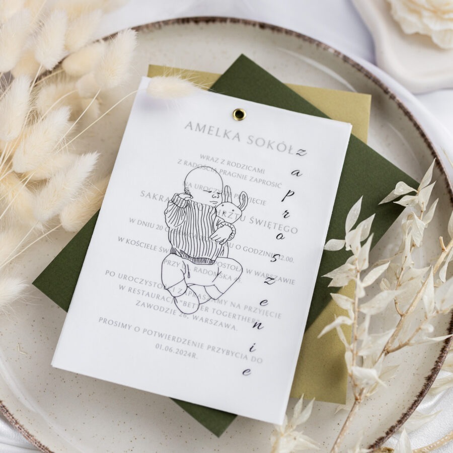 ZAPROSZENIE NA CHRZEST Z KALKĄ