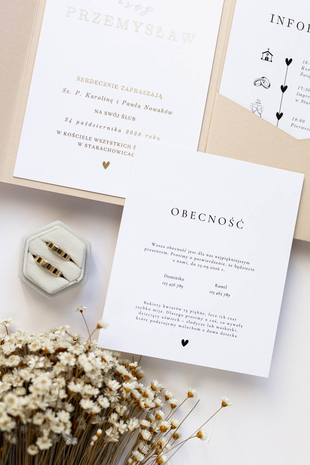 ZAPROSZENIE NA ŚLUB FOLDER | BEIGE - obrazek 2