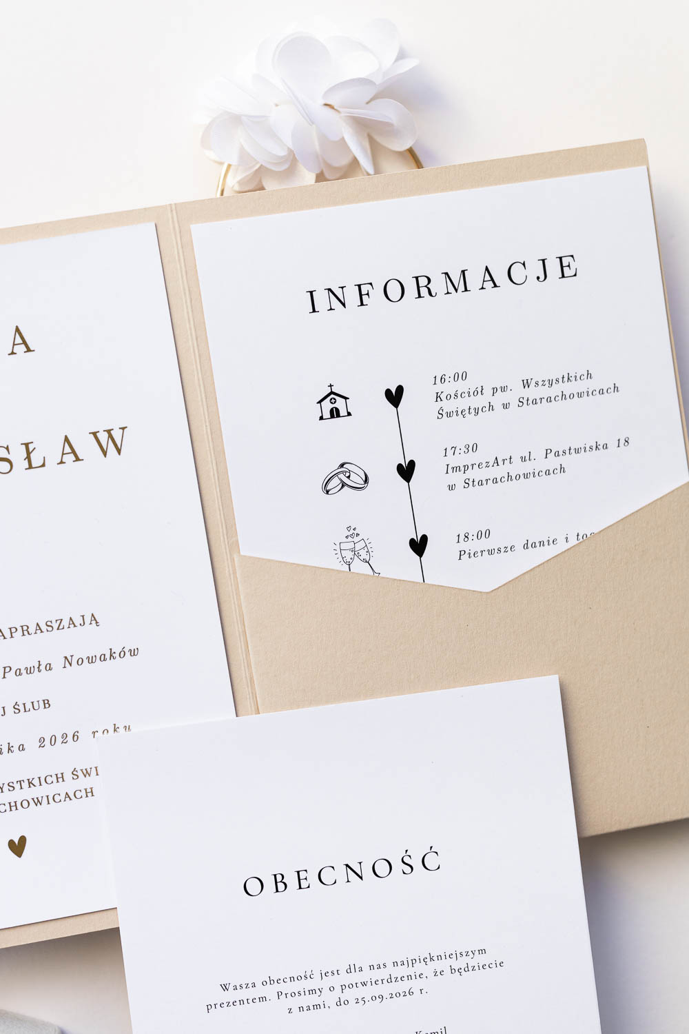 ZAPROSZENIE NA ŚLUB FOLDER | BEIGE - obrazek 5