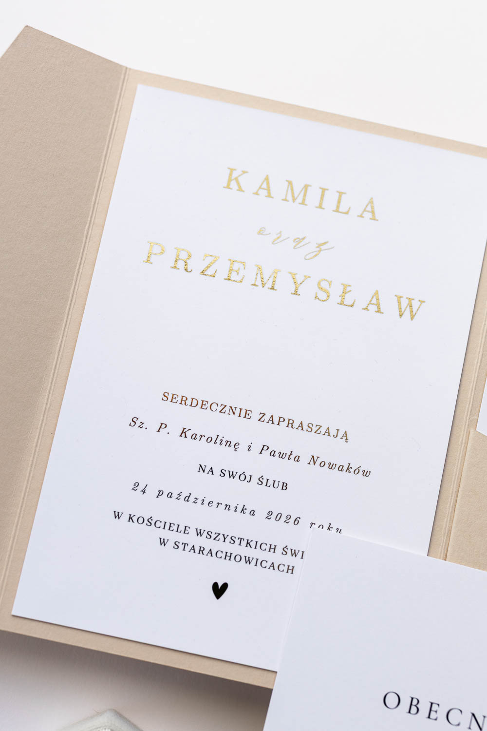 ZAPROSZENIE NA ŚLUB FOLDER | BEIGE - obrazek 6