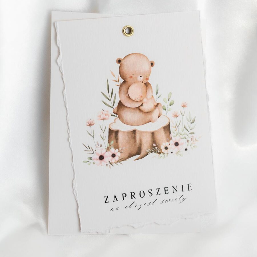 Bear - zaproszenie na urodziny | chrzest
