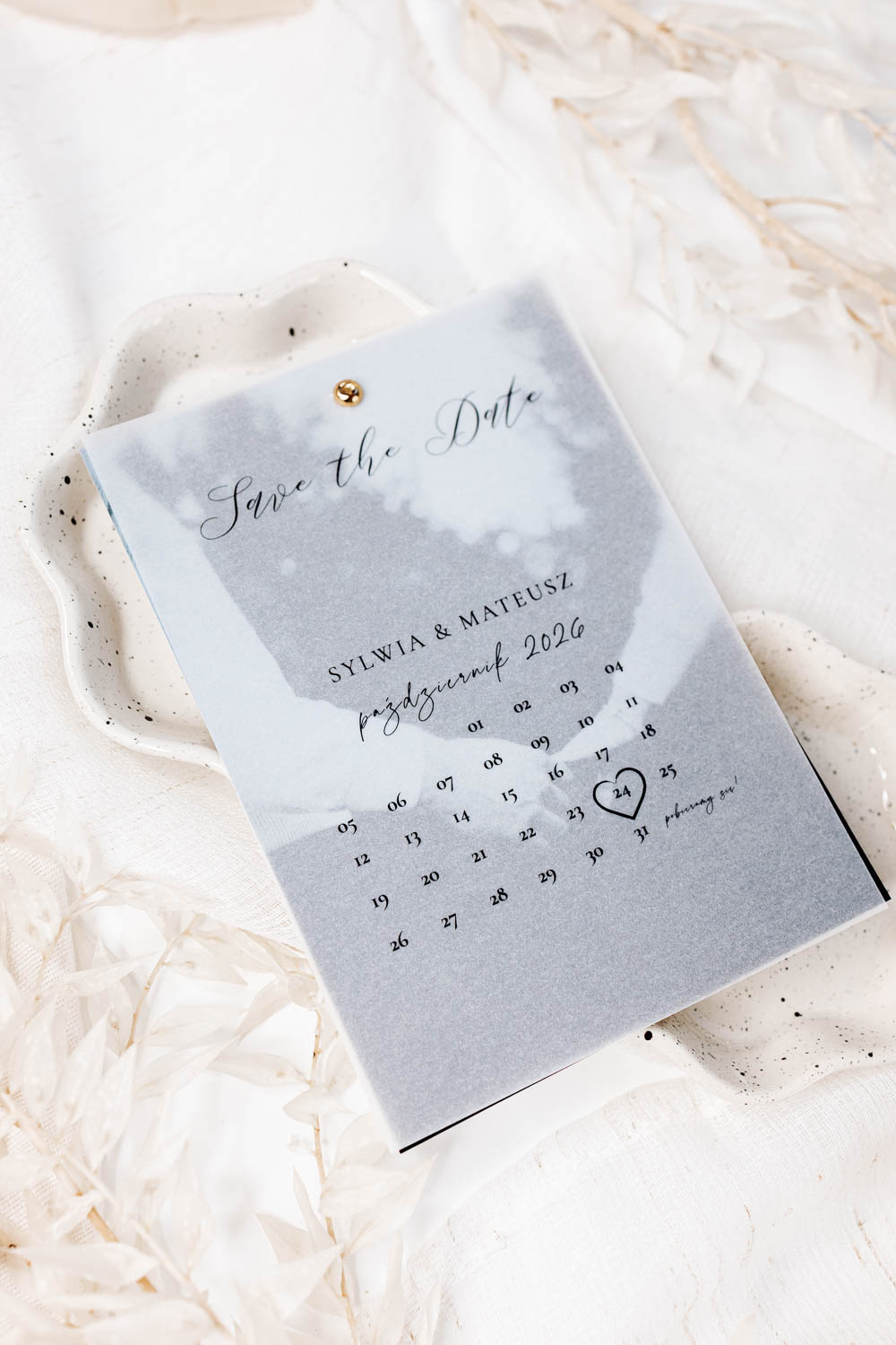 Zaproszenie ślubne z kalką i zdjęciem - obrazek 5