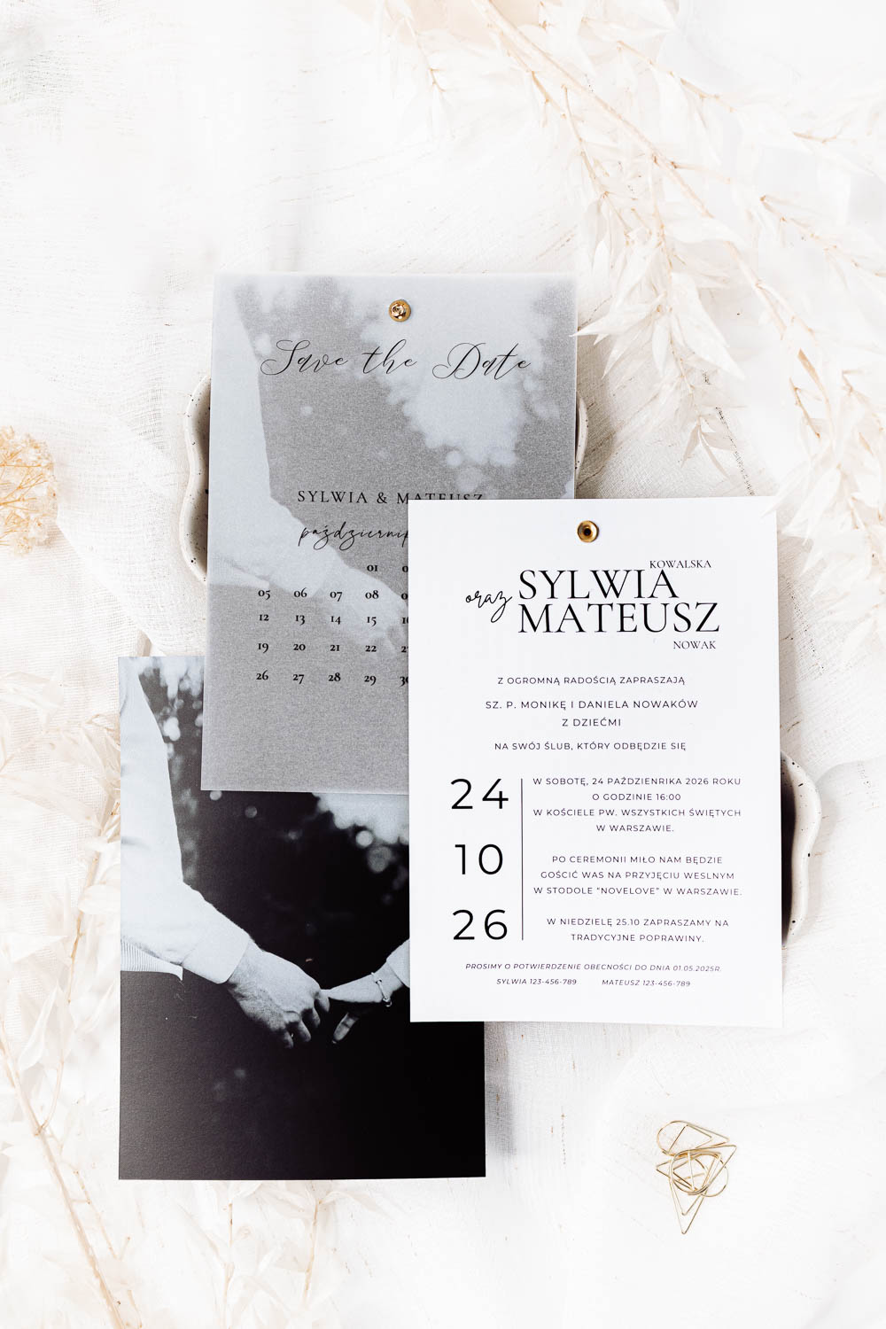 Zaproszenie ślubne z kalką i zdjęciem - obrazek 3