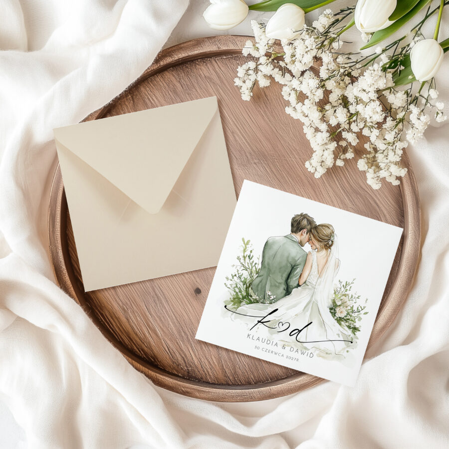 ZAPROSZENIE ŚLUBNE W PASTELOWYCH ODCIENIACH - PZ7