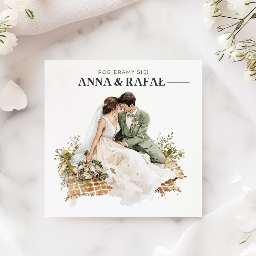 ZAPROSZENIE ŚLUBNE W PASTELOWYCH ODCIENIACH - PZ8