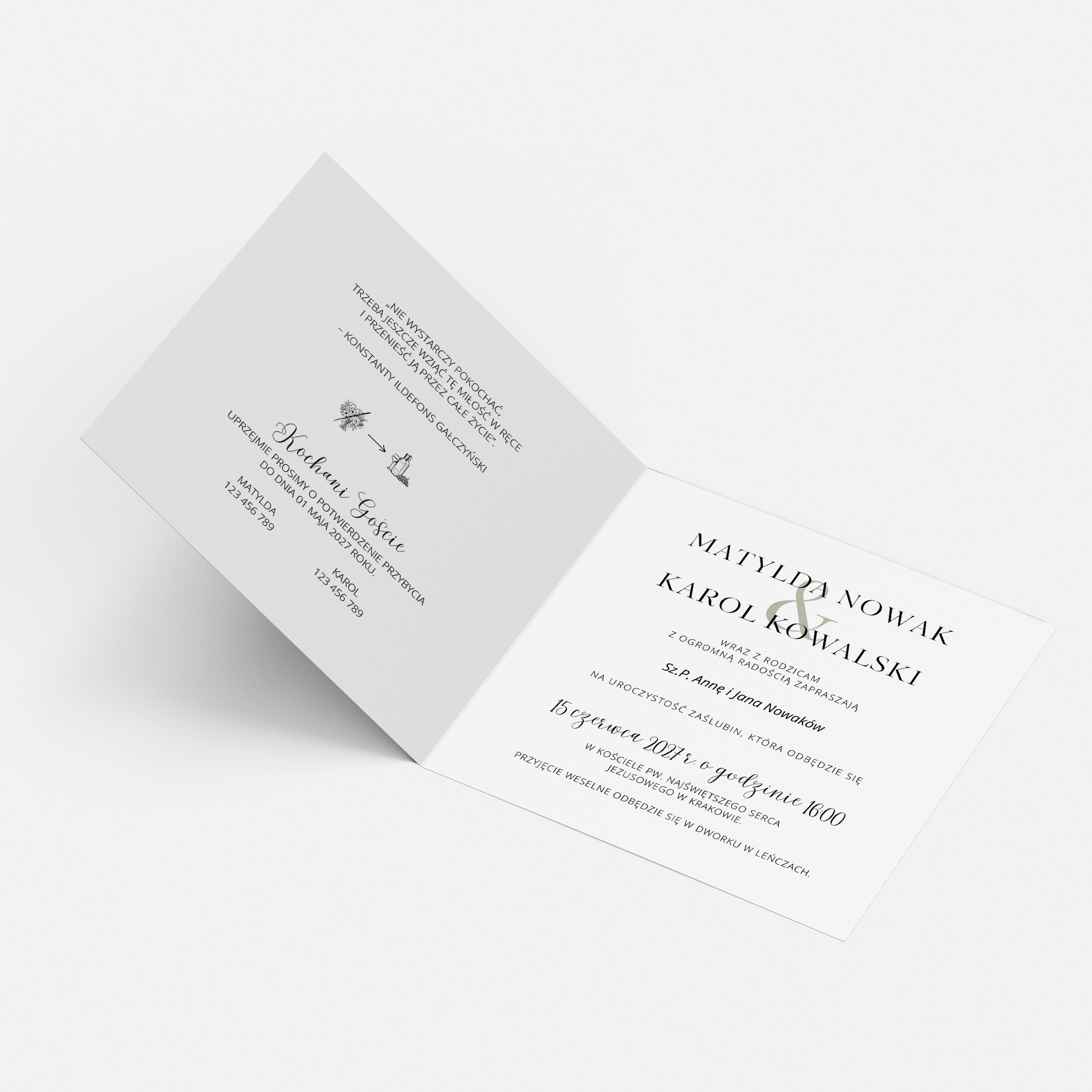 ZAPROSZENIE ŚLUBNE W PASTELOWYCH ODCIENIACH - PZ9 - obrazek 4
