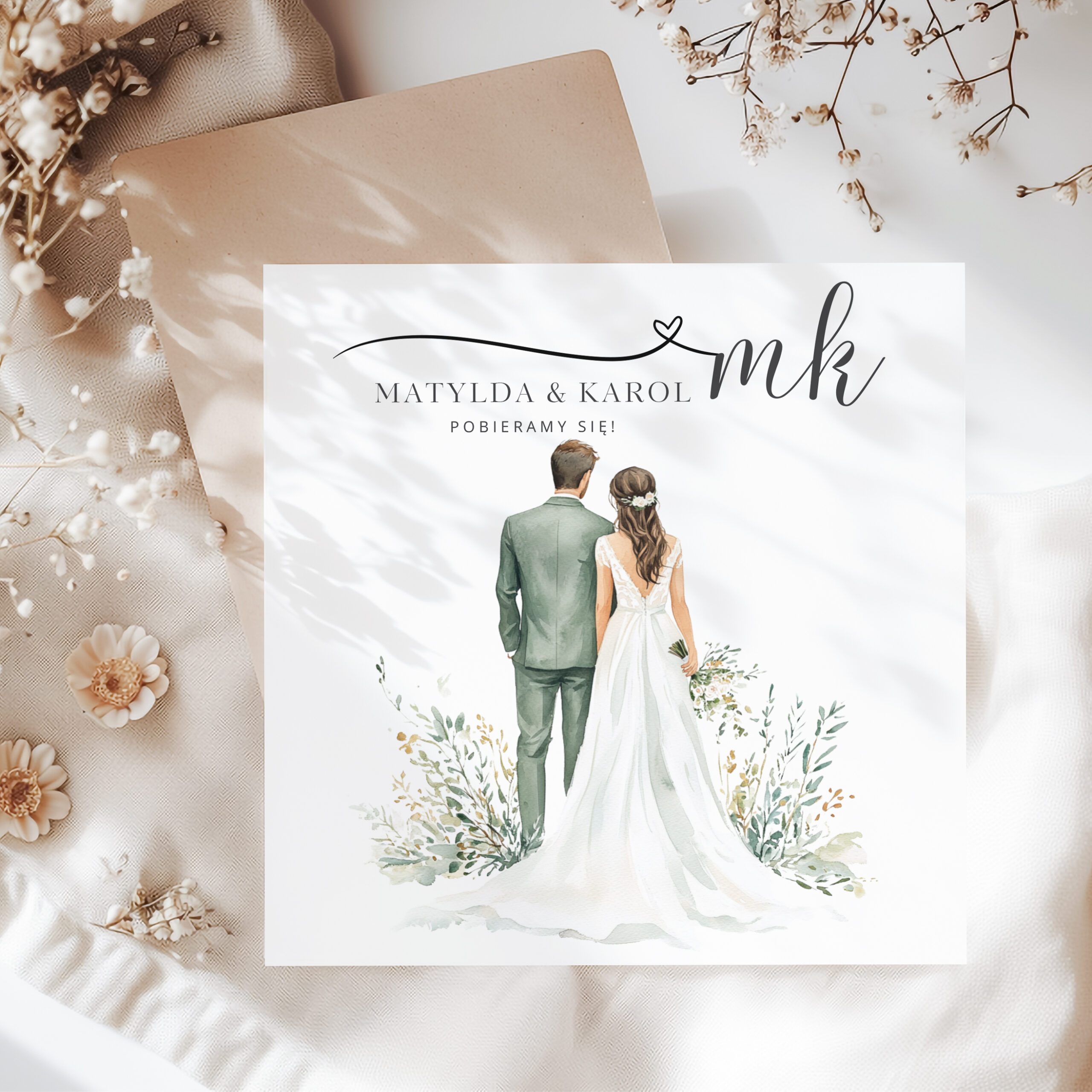 ZAPROSZENIE ŚLUBNE W PASTELOWYCH ODCIENIACH - PZ9