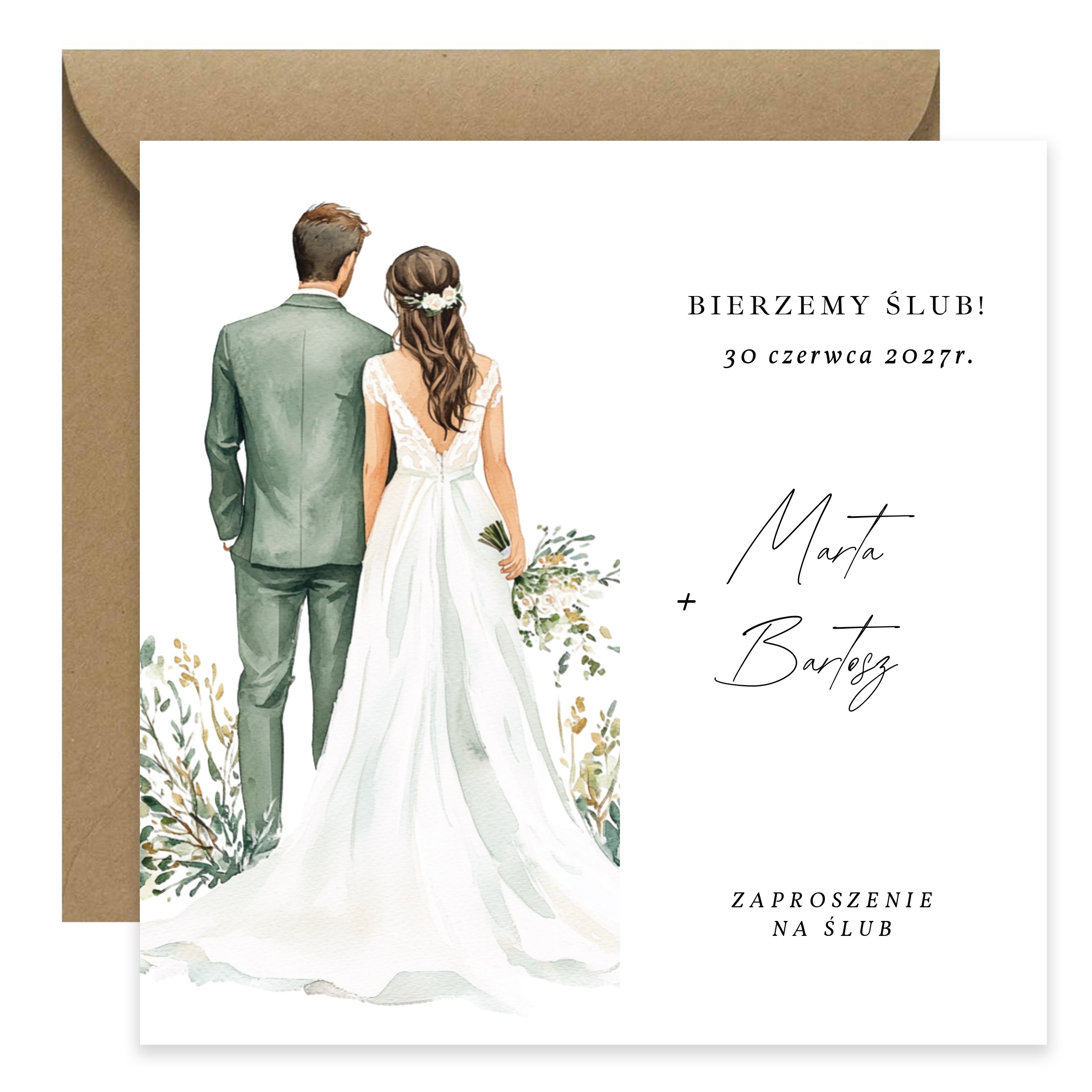 ZAPROSZENIE ŚLUBNE W PASTELOWYCH ODCIENIACH - PZ10 - obrazek 5