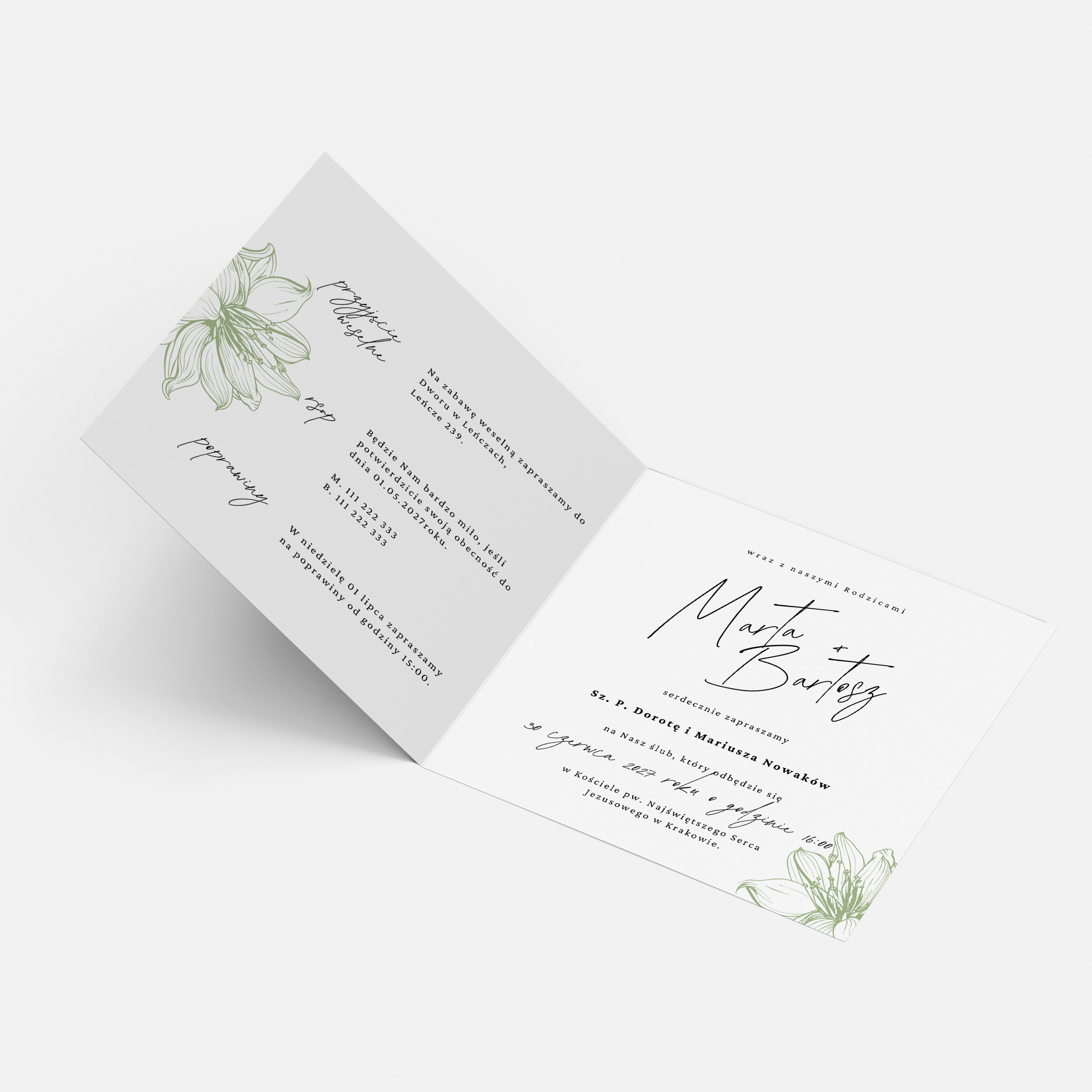 ZAPROSZENIE ŚLUBNE W PASTELOWYCH ODCIENIACH - PZ10 - obrazek 4
