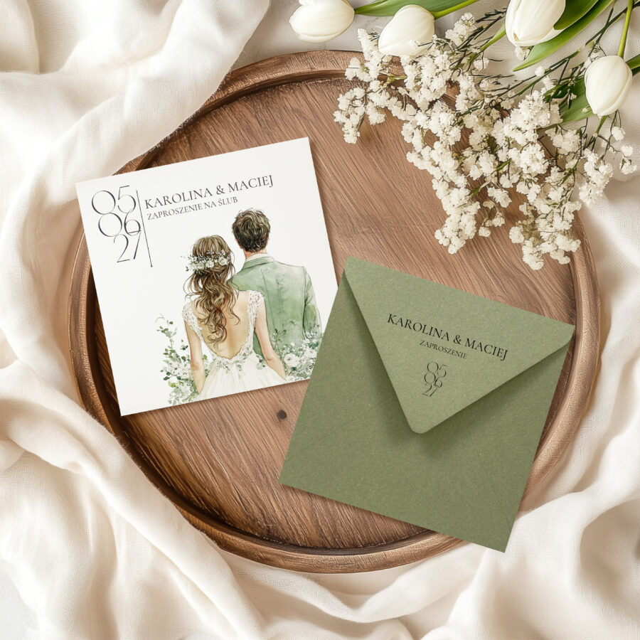 ZAPROSZENIE ŚLUBNE W PASTELOWYCH ODCIENIACH - PZ1