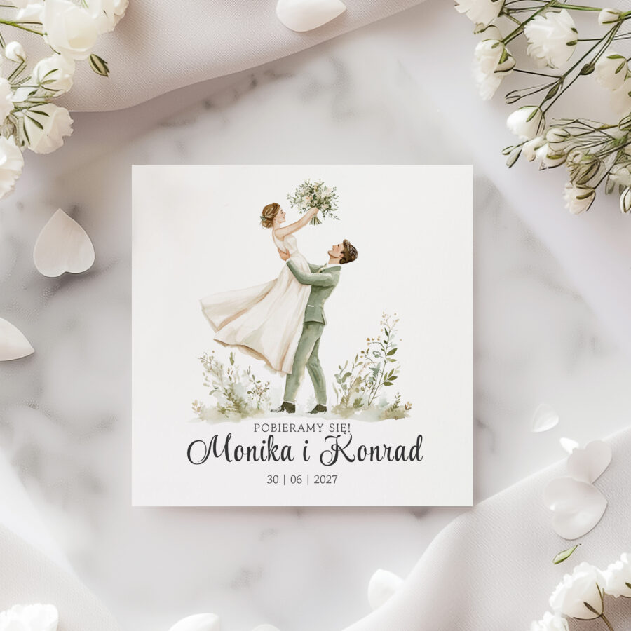 ZAPROSZENIE ŚLUBNE W PASTELOWYCH ODCIENIACH - PZ2