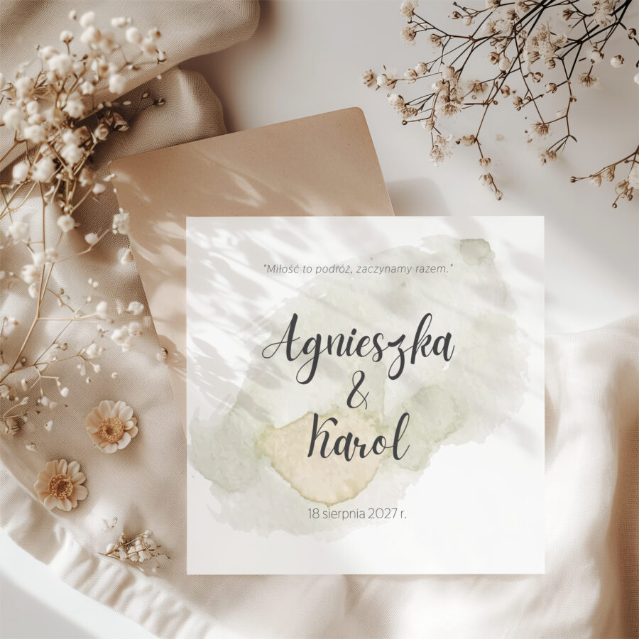 ZAPROSZENIE ŚLUBNE W PASTELOWYCH ODCIENIACH - PZ3