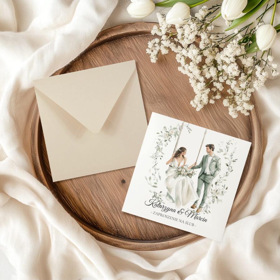 ZAPROSZENIE ŚLUBNE W PASTELOWYCH ODCIENIACH - PZ4