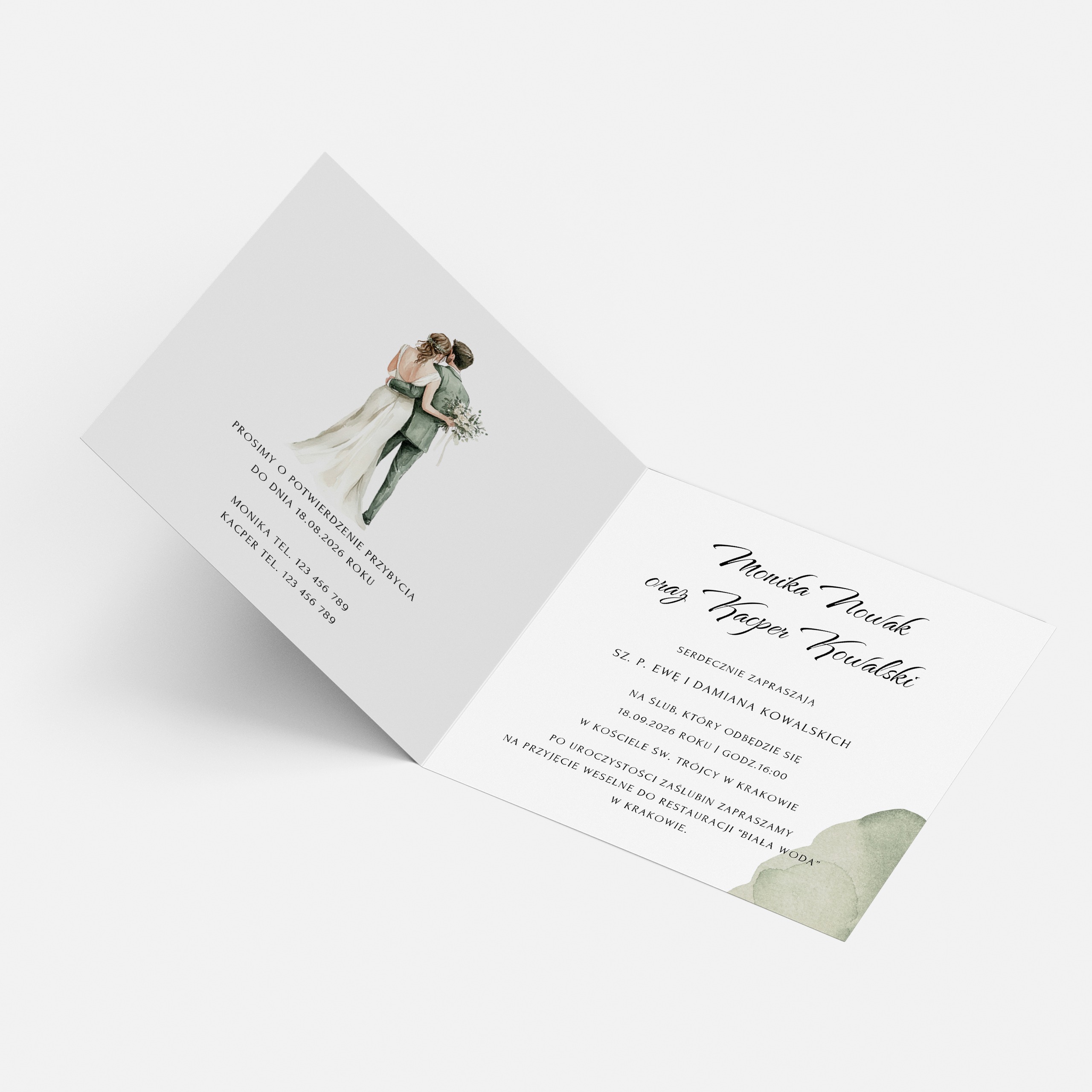 ZAPROSZENIE ŚLUBNE W PASTELOWYCH ODCIENIACH - PZ5 - obrazek 4