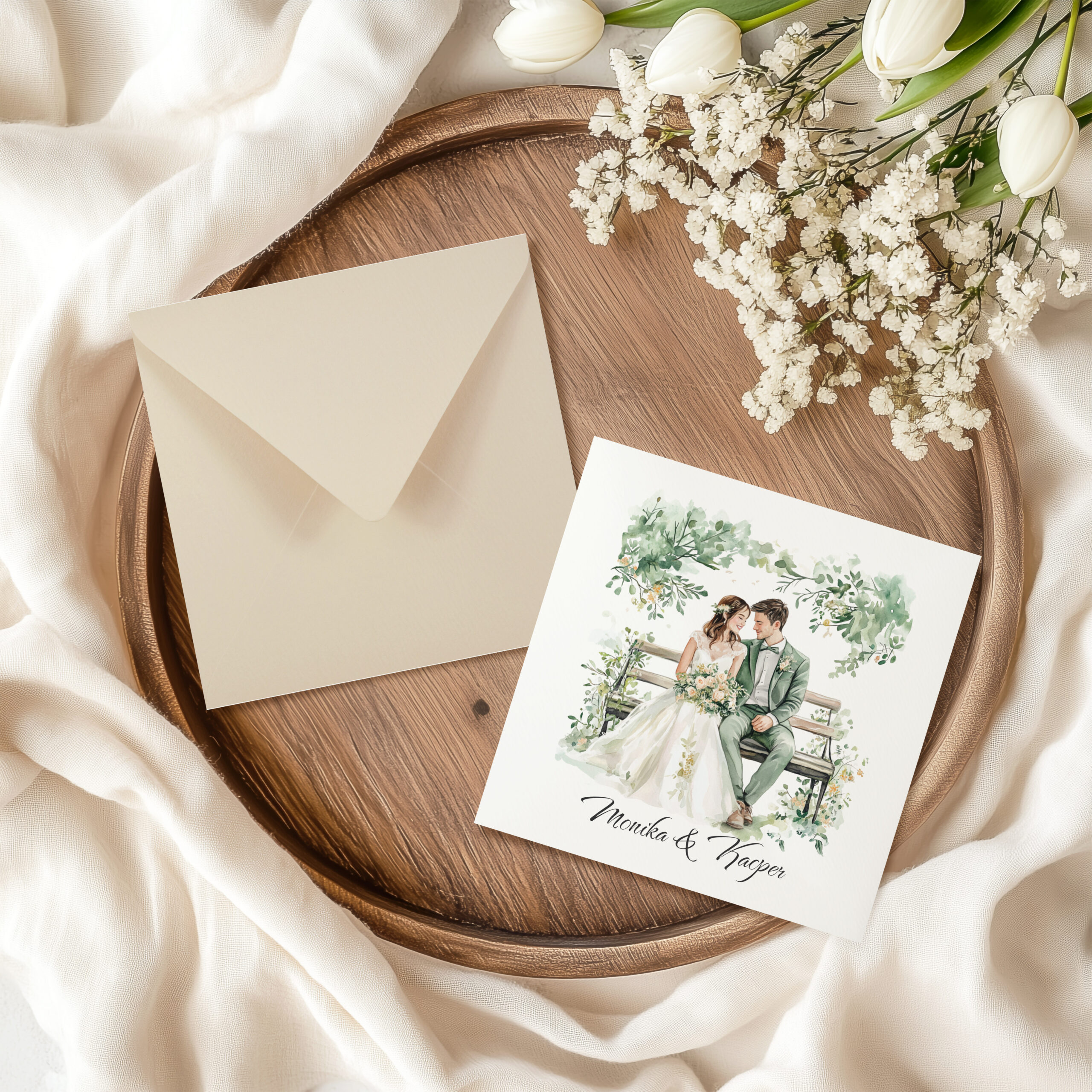 ZAPROSZENIE ŚLUBNE W PASTELOWYCH ODCIENIACH - PZ5