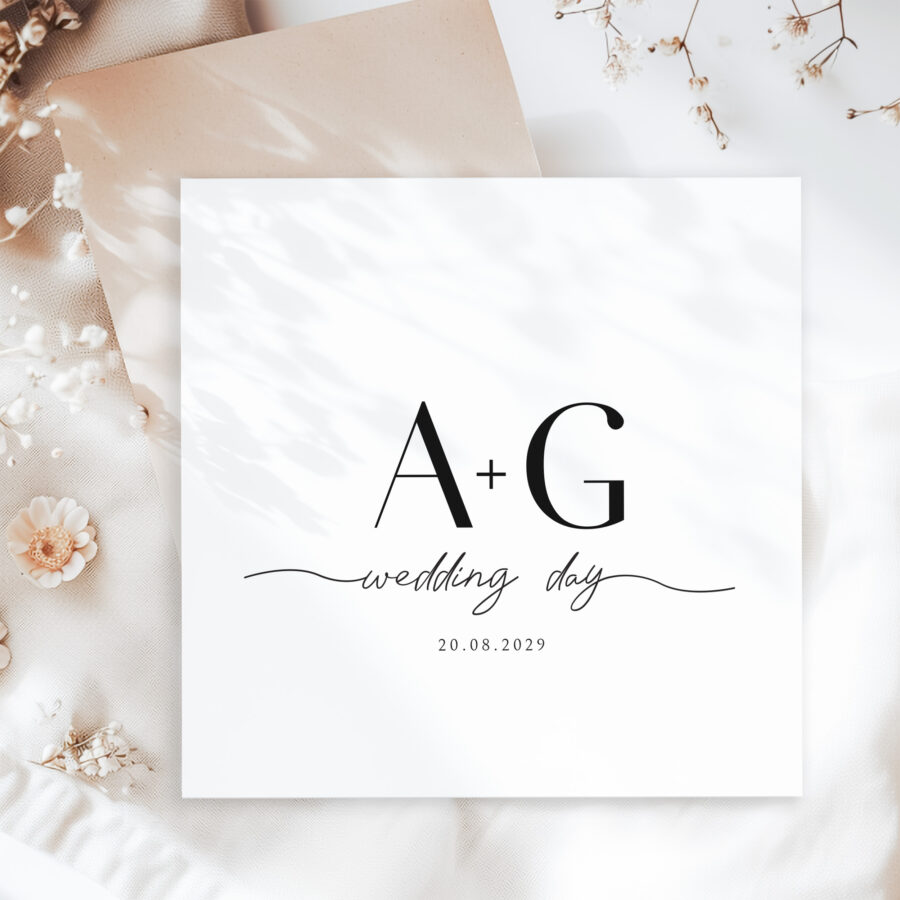 ZAPROSZENIE ŚLUBNE MINIMALISTYCZNE - PZ20