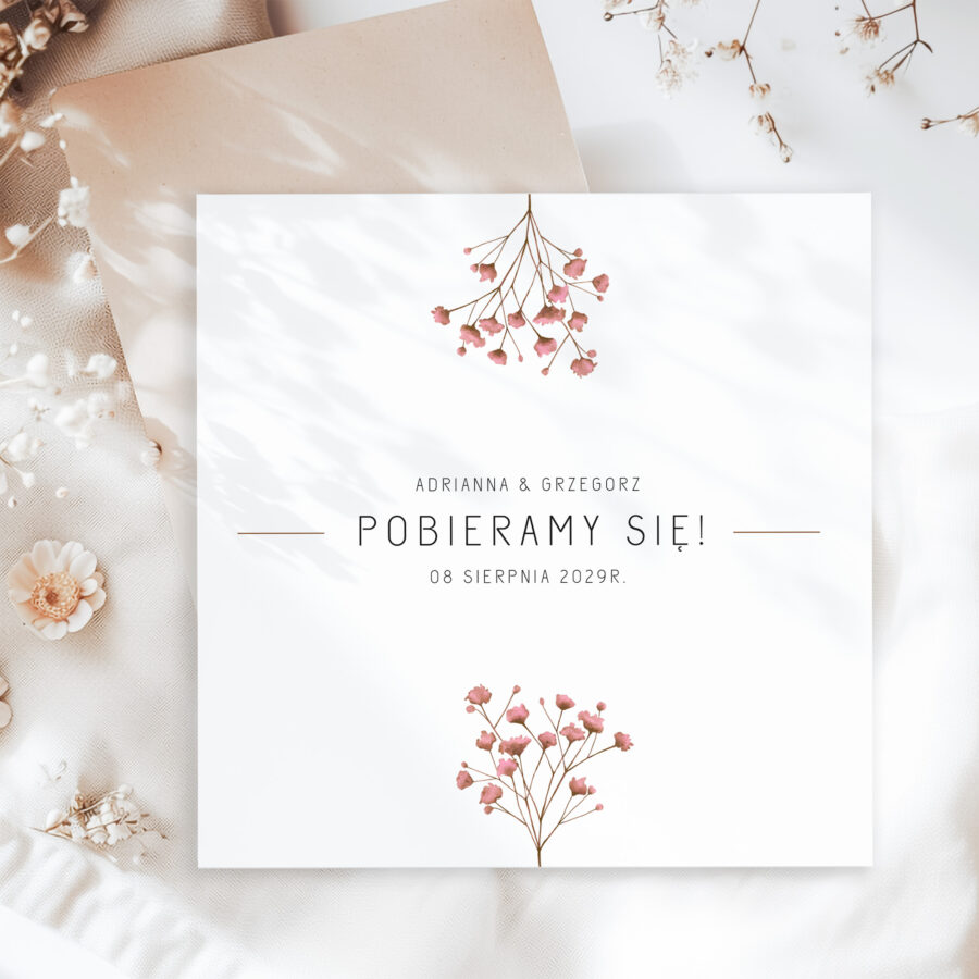 ZAPROSZENIE ŚLUBNE Z GIPSÓWKĄ - PZ22