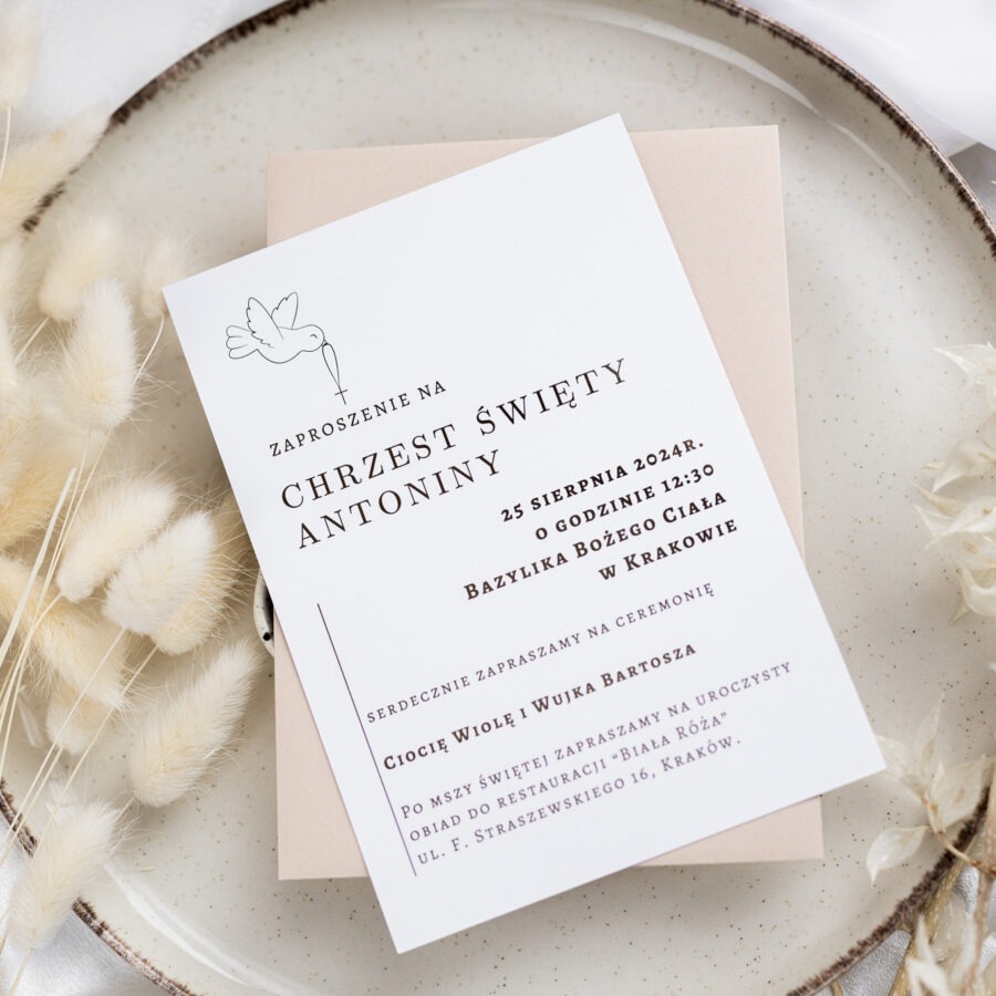 ZŁOCONE ZAPROSZENIE NA CHRZEST | PTAK II