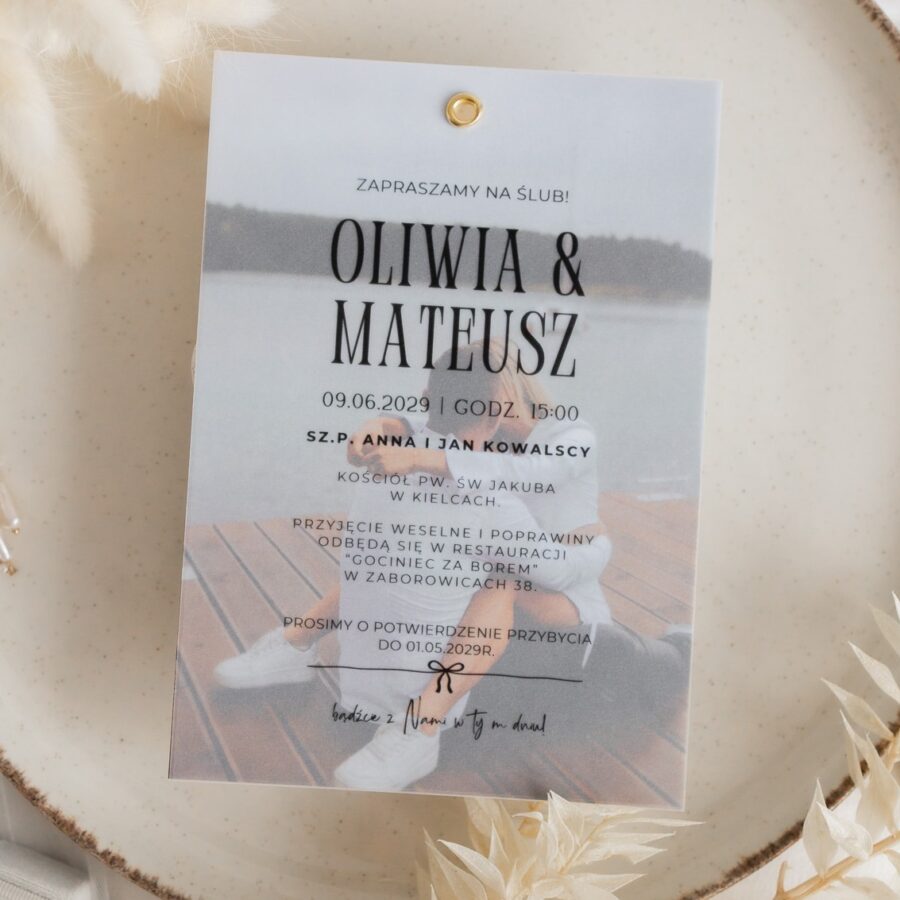 Zaproszenie ze zdjęciem i kalką K1