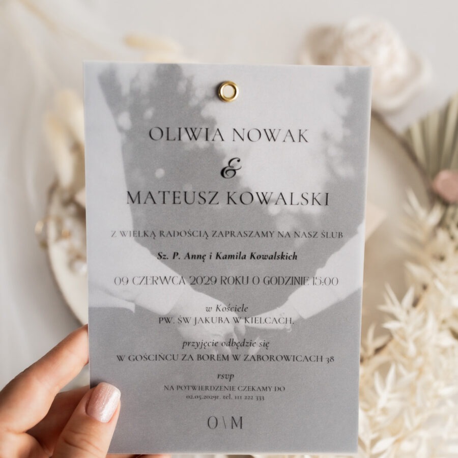 Zaproszenie ze zdjęciem i kalką K13