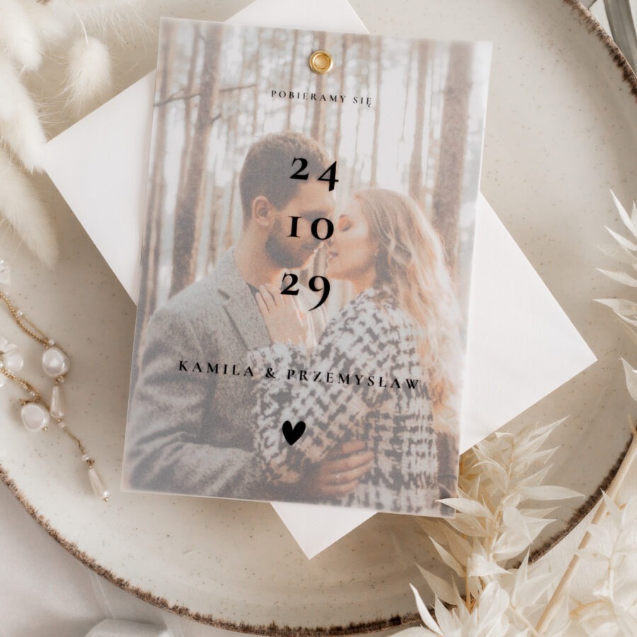 Zaproszenie ze zdjęciem i kalką K10