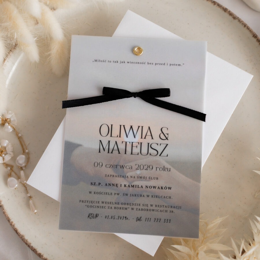 Zaproszenie ze zdjęciem i kalką K8