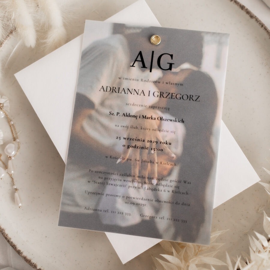 Zaproszenie ze zdjęciem i kalką K7