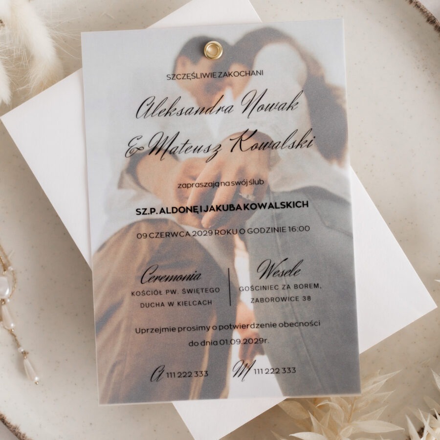 Zaproszenie ze zdjęciem i kalką K6
