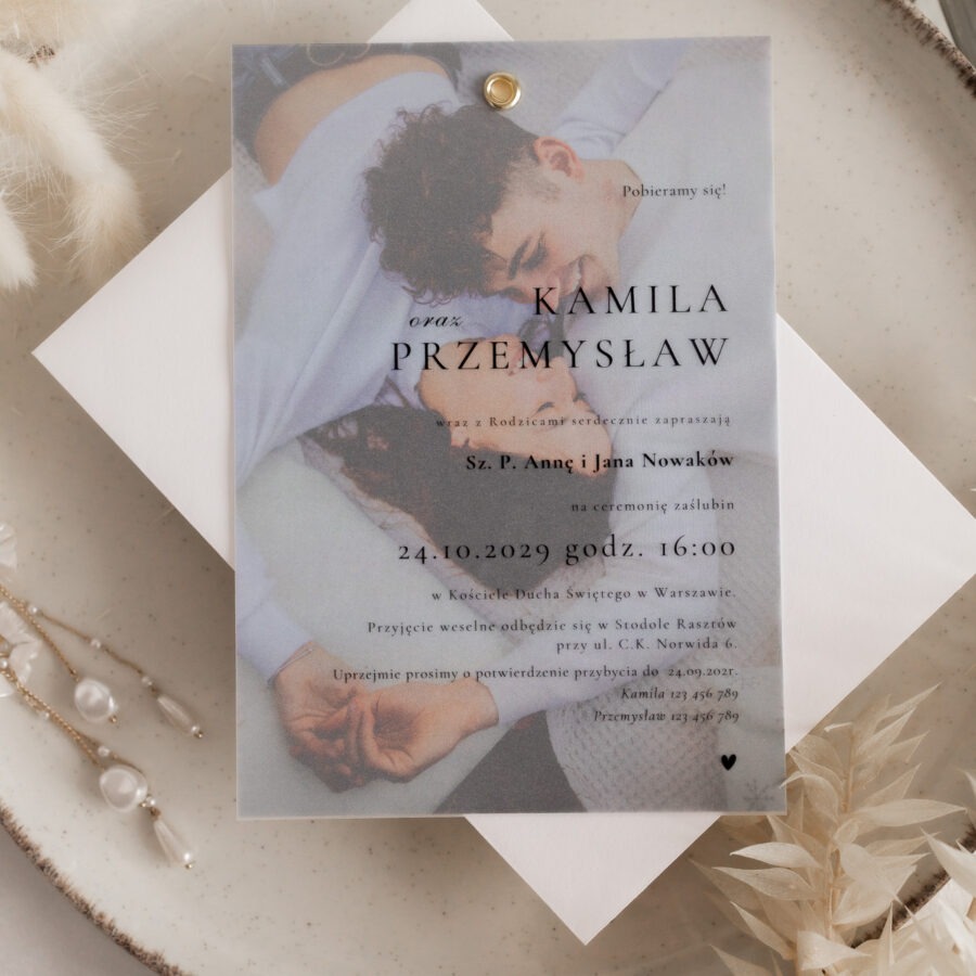 Zaproszenie ze zdjęciem i kalką K4