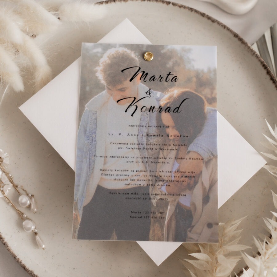 Zaproszenie ze zdjęciem i kalką K3