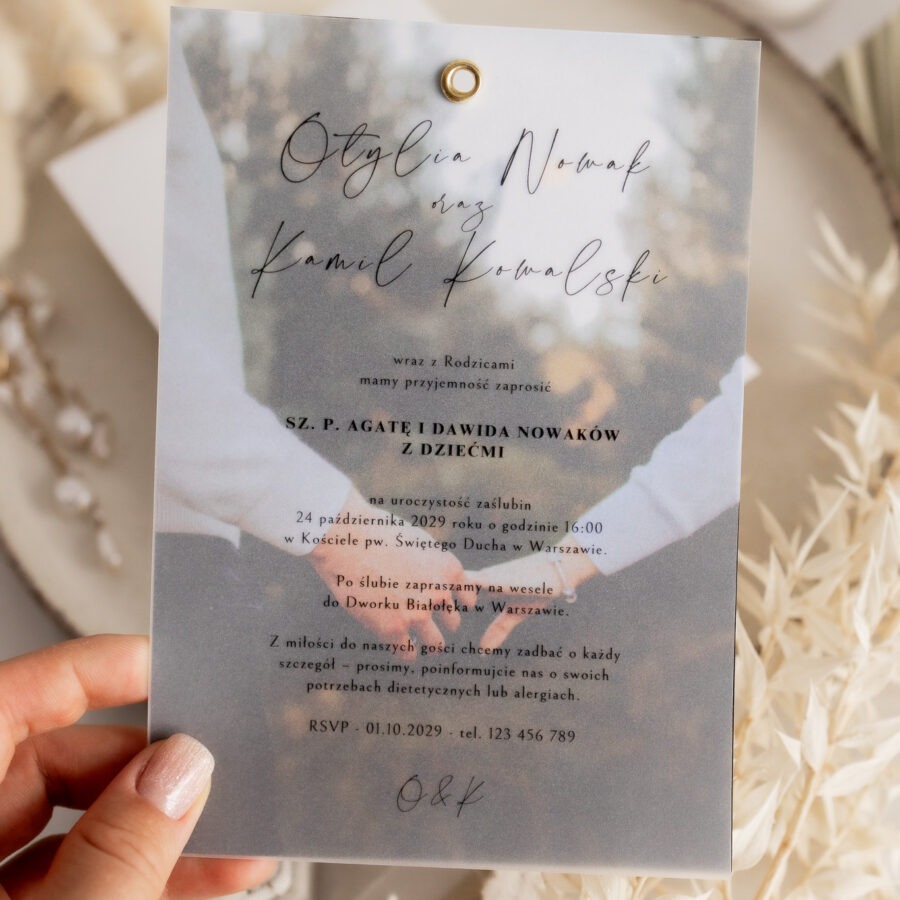 Zaproszenie ze zdjęciem i kalką K2