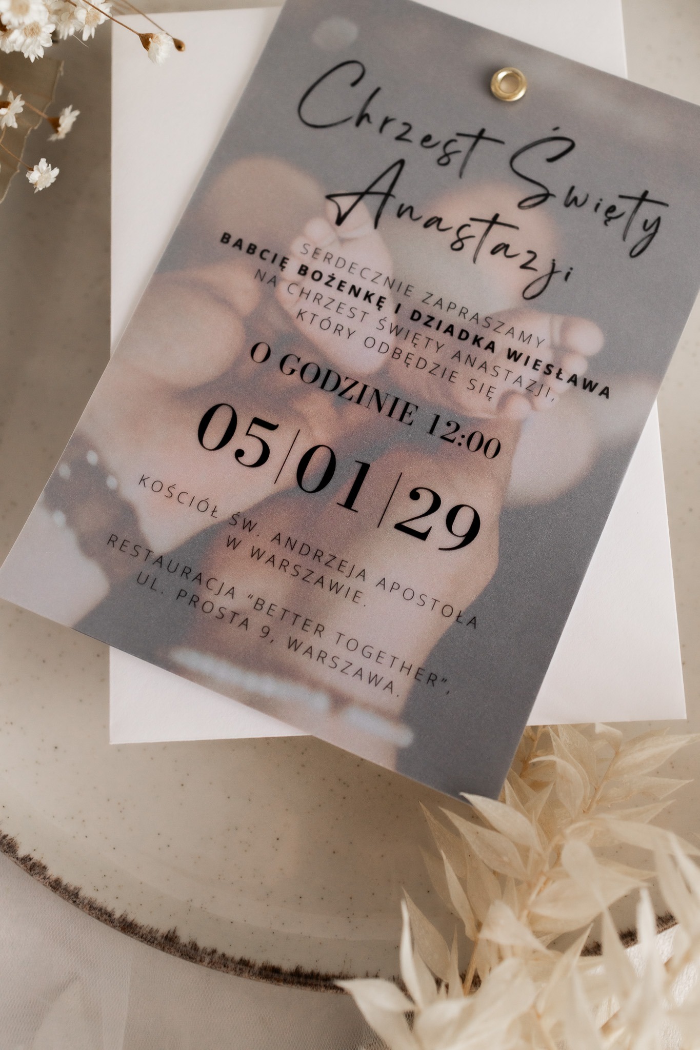 ZAPROSZENIE NA CHRZEST Z KALKĄ C5 - obrazek 2