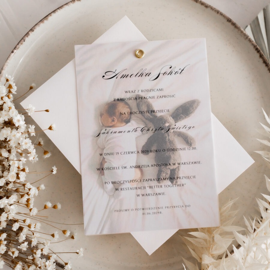 ZAPROSZENIE NA CHRZEST Z KALKĄ C3