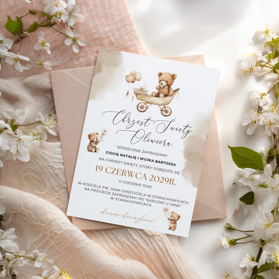 ZAPROSZENIE JEDNOKARTKOWE NA CHRZEST Z MISIEM CJ-02