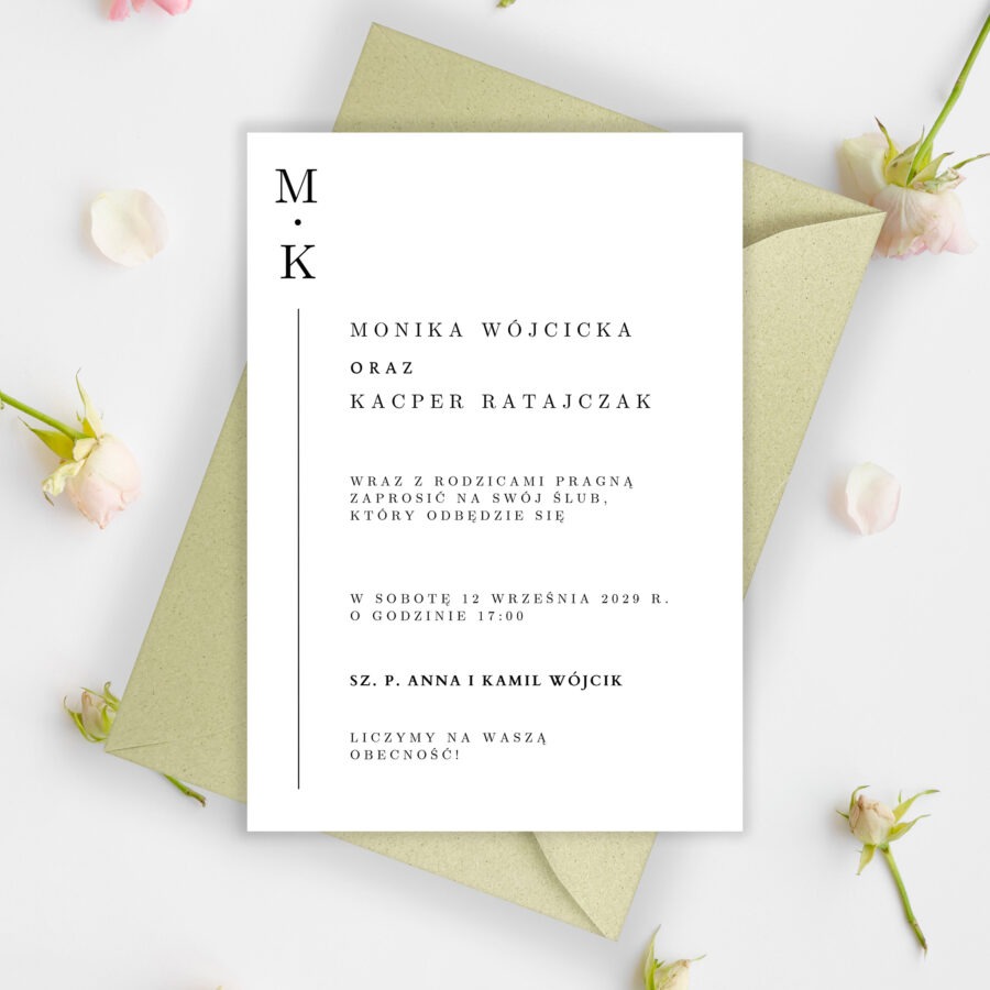 Zaproszenie ślubne jednokartkowe JZ-11