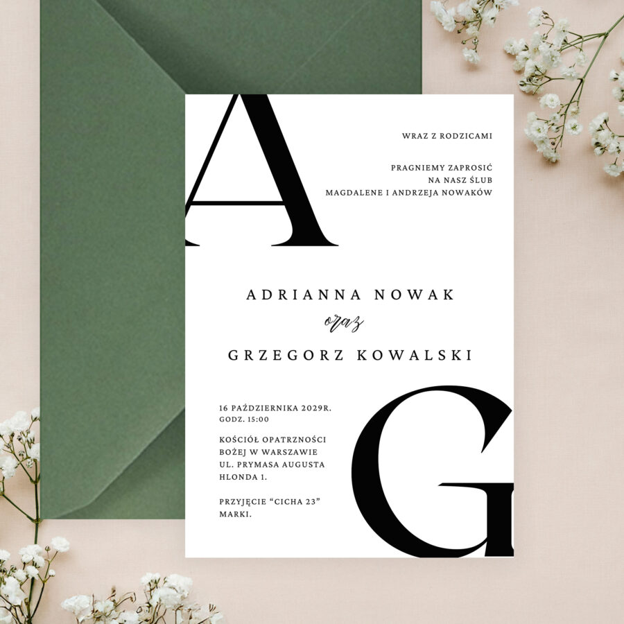 Zaproszenie ślubne jednokartkowe JZ-13