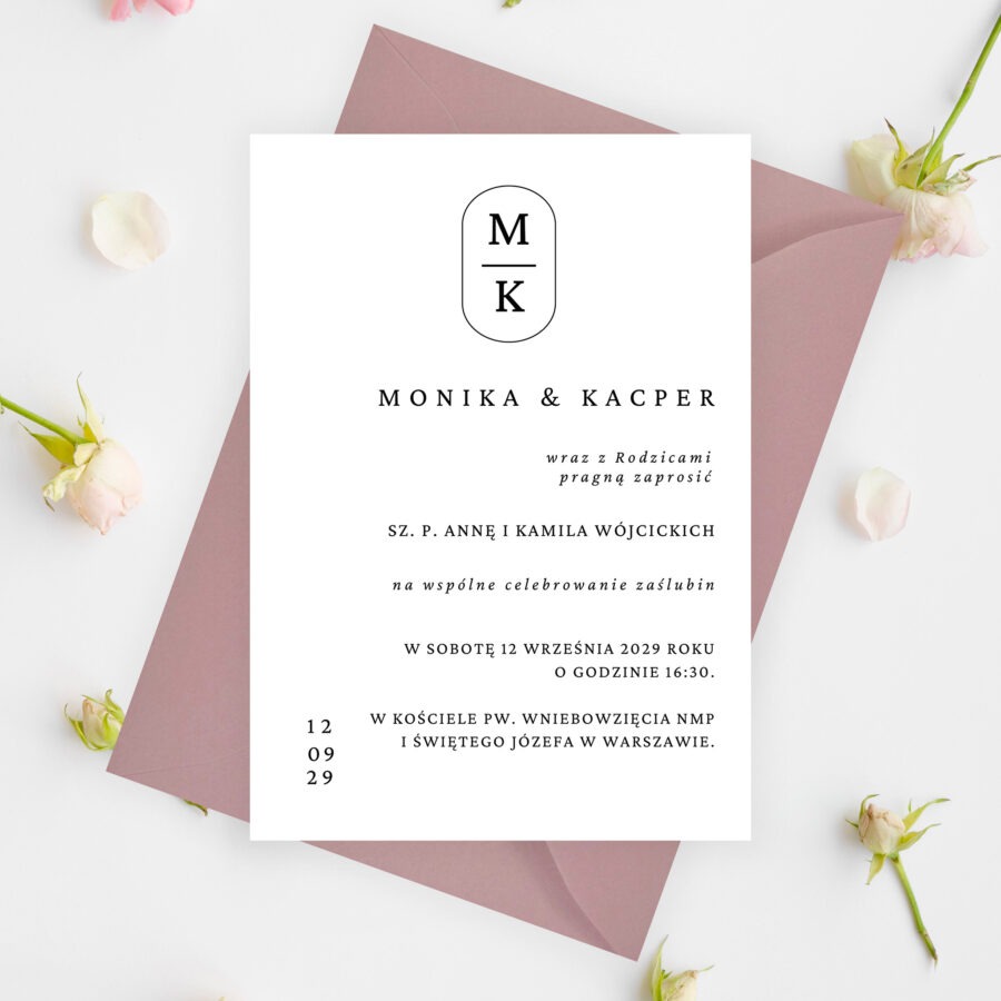 Zaproszenie ślubne jednokartkowe JZ-14